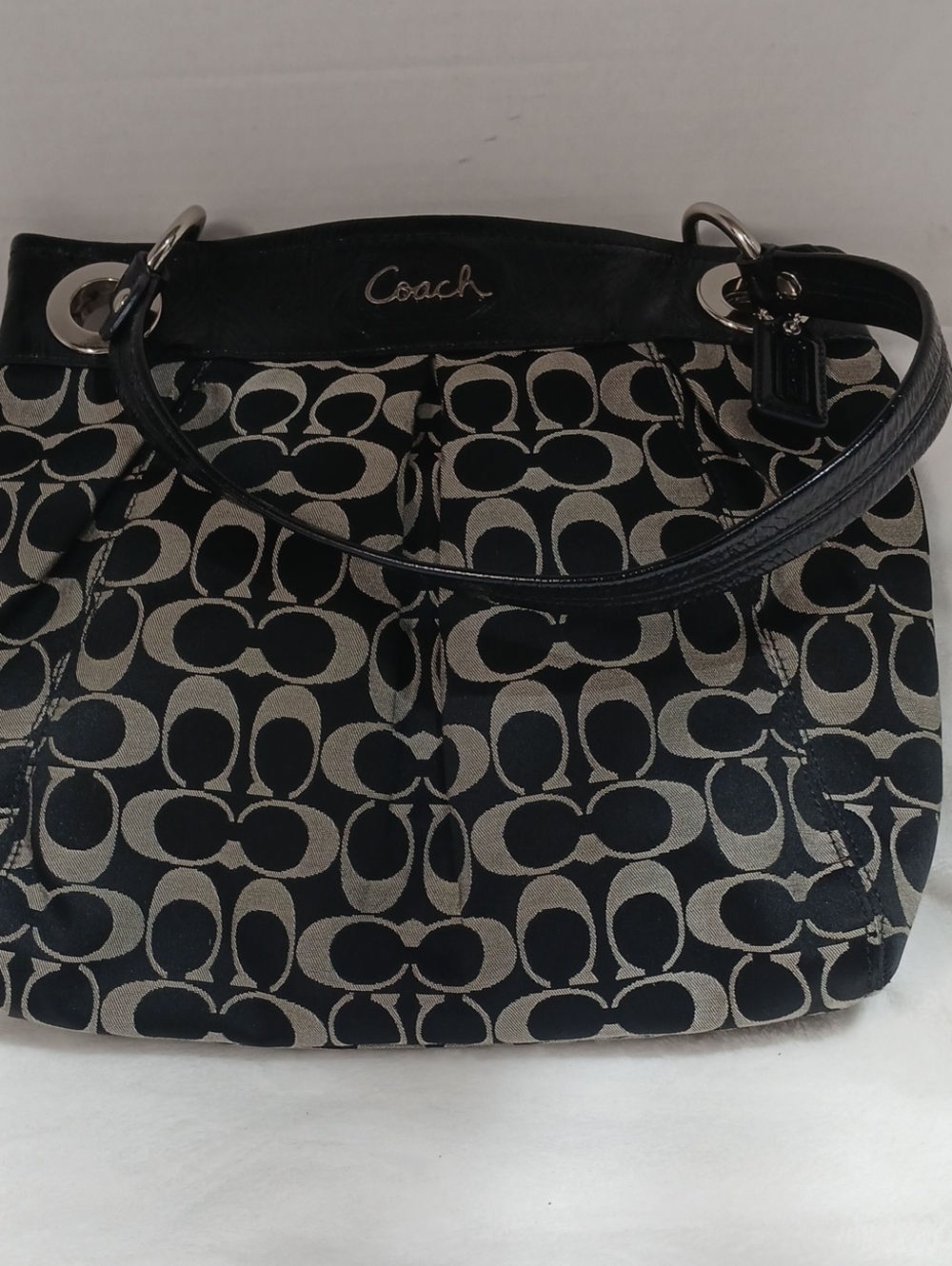 Coach Ashley Signature Sateen Hippie Convertible Shoulder Bag (Style F17599)